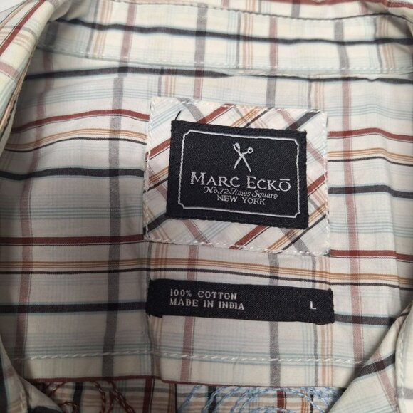 Marc Ecko Snap Down Shirt Short Sleeve Embroidered Mens Large Card Suite Poker T - Picture 5 of 13